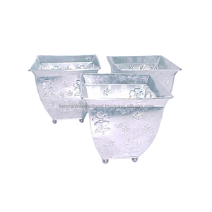 Lot de 2 jardinières de luxe en métal avec manche en bois pour la maison, le jardin et le restaurant. - Product Image 4