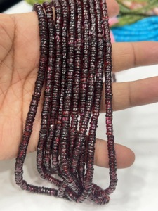 Cuentas de Piedras Preciosas de Alta Calidad para la Elaboración de Joyería, 17 Pulgadas, Granate Rojo Natural, Forma de Neumático Heishi Lisa, Tamaño 6-7 mm - Product Image 4