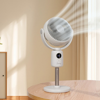 Ventilateur sur pied silencieux AI rechargeable, réglable, portable, avec télécommande, alimentation USB, pour table ou sol, à circulation d'air