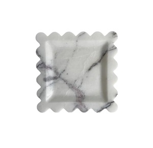 <b>Black</b> marble tray round serving tray ripple edge tray decorative platter vanity tray candle tray jewelry organizer coffee table - Product Image 2