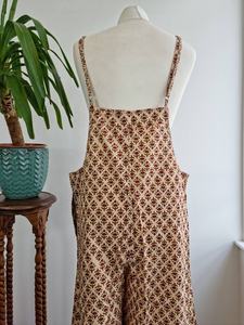 Mono de algodón puro con estampado de bloque de mano indio, mono de talla única ajustable colorido peculiar - Product Image 2