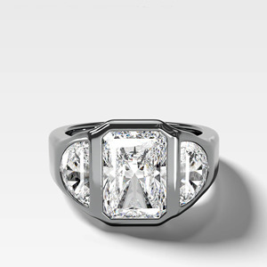 14K Yellow Gold Radiant Cut Lab Grown Diamond Signet <b>Ring</b> - Product Image 3