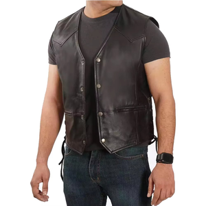 Meilleur Gilet en Cuir d'Extérieur Vintage pour Homme, Veste sans Manches en Cuir Véritable, Coupe Ajustée, Style Motard, Fabricant de Gilets en Cuir pour Homme - Product Image 4
