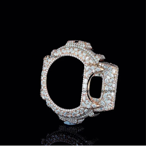 Luxury <b>Iced</b> <b>Out</b> Case Moissanite Diamond Custom Bezel Gold Plated Hip Hop Case Jewelry - Product Image 4