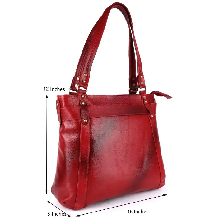 Premium leather hand bags with high quality genuine leather bag size Length 13 inches height 9.0 inches buy from india