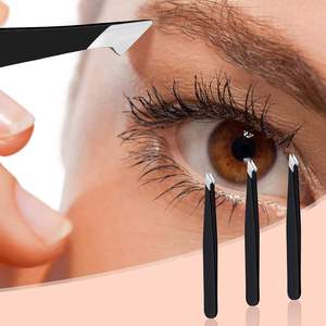 Pinzas de Precisión Negras con Puntas Puntiagudas de Acero Inoxidable, Duraderas, Multiusos, para Manicura, Depilación de Vello Encarnado, Reparación y Uso Médico - Product Image 1