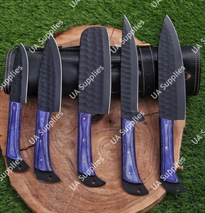 Juego de Cuchillos de Cocina de Acero con Alto Contenido de Carbono Hechos a Mano, 5 Piezas con Estuche de Cuero, Juego de Cuchillos de Chef, Cuchillo Multiusos, Cuchillo para Pelar Frutas - Product Image 4