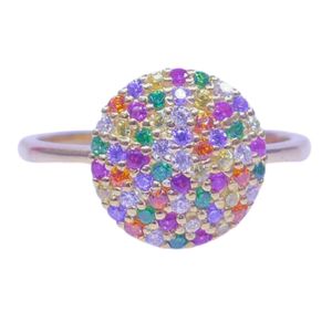 Bague classique pour femme en argent sterling 925 plaqué or 14 carats avec tourmaline naturelle multicolore Gemvanity, idéale pour les mariages - Product Image 3