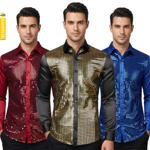Ready Ship Men's Hawaiian <b>Shirts</b> Casual Long Sleeve Paisley Print Beachwear Tropical Mandarin Collar Customizable 100% Cotton - Product Image 5