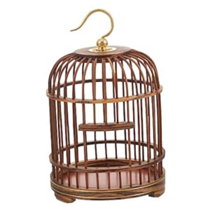 Vintage Metal <b>Decorative</b> <b>Bird</b> <b>Cage</b> with Antique Brass Finish Ornamental Birdcage with Opening Door for Home Garden Decor - Product Image 4