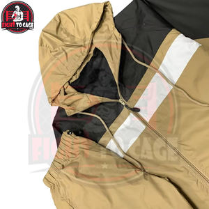 Ensemble de jogging deux pièces color block coupe-vent en nylon pour hommes – Vestes et pantalons de sport avec logo personnalisé - Product Image 3