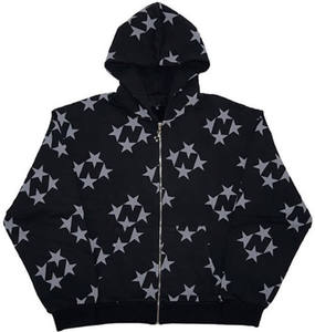 เสื้อฮู้ดดี้ผู้ชายดีไซน์ใหม่ ผ้าฝ้ายเฟรนช์เทอร์รี่หนา 350 กรัม ทรงเข้ารูป ปักลาย 3 มิติ ประดับเพชร งานปักคุณภาพสูง เสื้อผ้าสั่งทำพิเศษ - Product Image 2