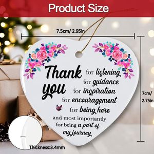 Regalos de Agradecimiento para Mujeres, Hombres, Maestros, Compañeros de Trabajo, Jefes, Amigos, Adornos de Agradecimiento, Adornos Navideños para el Árbol, para Mentores - Product Image 2