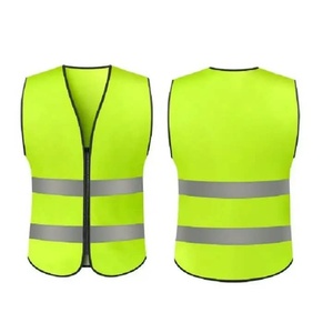 Chaleco de Seguridad de Alta Visibilidad Verde Fluorescente de Poliéster con Tiras Reflectantes, Cierre Frontal con Cremallera, Unisex, Certificado Oeko-Tex - Product Image 2