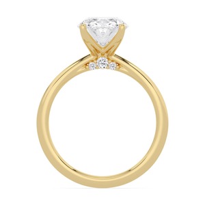 Bague de fiançailles en or rose 10 carats avec diamant de laboratoire rond et ovale Heritage 3.08 ctw, élégante bague solitaire pour femme. - Product Image 6