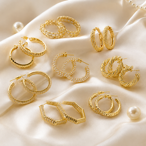 Pendientes de Aro Elegantes y Sencillos de Oro de 14k con Cristales CZ de Lujo para Mujer - Product Image 6