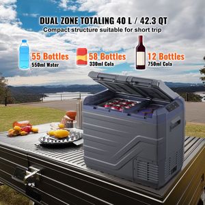 Frigorifero/Congelatore Portatile per Auto 40L a Doppia Zona 12/24V DC con Spina EU/US, Intervallo Regolabile 4-68F - Product Image 2