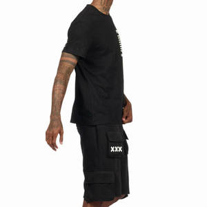 Ensemble de vêtements de sport décontractés pour hommes, t-shirt et short, tenue en deux pièces pour l'été, la salle de sport, la course à pied, l'exercice quotidien - Product Image 1