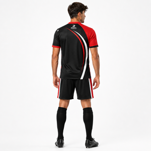 เสื้อฟุตบอลทีมวินเทจแบบยูนิเซ็กซ์สั่งทำพิเศษ ระบายอากาศได้ดี คุณภาพสูง คอวี แห้งเร็ว แขนสั้น ผ้าโพลีเอสเตอร์ 100% ชุดฝึกซ้อม - Product Image 4