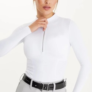 Chemise de base à manches longues pour femme, respirante, de haute qualité, nouvelle arrivée, couleur personnalisée, coupe ajustée, pour la compétition d'équitation - Product Image 4