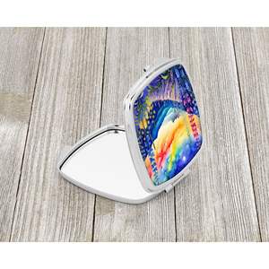 Colorful Delphinium Compact <b>Travel</b> <b>Makeup</b> <b>Mirror</b> Folding Handheld Design Gift for Women and Girls - Product Image 2