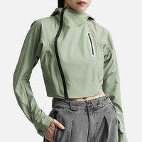 Veste softshell tricotée imperméable pour femme, idéale pour la course en extérieur, coupe-vent, respirante et légère, fabriquée au Pakistan