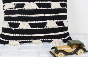 Hand Tufted Texture Boho Black and Ivory Cushion Cover Handmade <b>Decorative</b> <b>Pillow</b> Case for Sofa Bedroom Living Room Home Decor - Product Image 6