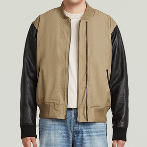 Veste universitaire personnalisée pour femme en mélange de laine, manches en similicuir blanc, broderie de lettres en chenille, style streetwear, veste Letterman - Product Image 5
