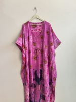 Robes de luxe en soie Kaftan, longues, à fleurs, pour la plage, grandes tailles, décontractées, streetwear