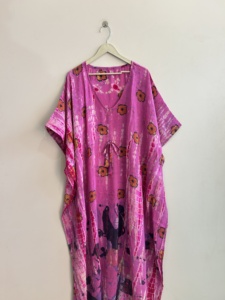 Silk <b>Kaftan</b> Luxury Dresses Long Floral <b>Beach</b> Cover Up Plus Size Casual Streetwear Dress - Product Image 5