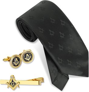 Corbata Masónica Formal Lodge Gift, Hecha a Medida, Calidad Superior, Ecológica, Transpirable, Anti-Pilling, Secado Rápido, Color y Logotipo Personalizados para Hombre - Product Image 3