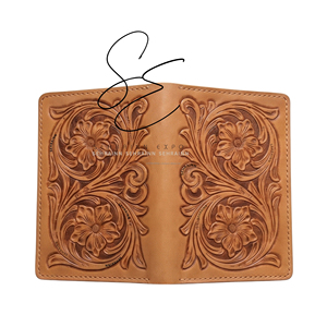 Premium 2026 Tooled Leather Passport <b>Holder</b> Customised Floral Carved Travel Passport Wallet RFID Blocking Cover with Card Slot - Product Image 4