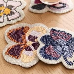 Beautiful Decorative Embroidery <b>Beaded</b> <b>Coaster</b> with Premium Handmade Design for Tea Coffee Serving and Stylish Home Decor - Product Image 4