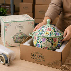 Casserole en acier émaillé vintage de qualité supérieure Marvel Handicrafts avec couvercle, pot de service isolé, rétention de chaleur, ustensiles de cuisine - Product Image 4