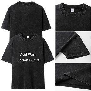 Camiseta de Hombre con Lavado Ácido, 100% Algodón, Estilo Vintage, Logotipo Personalizado - Product Image 4