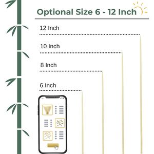 200 Spiedini di Bambù da 25 cm per Grigliate, BBQ, Shish Kebab, Frutta, Antipasti, Fontane di Cioccolato, Cocktail e Accessori per Barbecue - Product Image 4