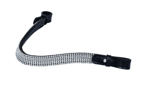 Luxury Crystal Rhinestone Curved Horse Browband Premium Leather English Bridle <b>Equestrian</b> Riding Horse Show Comfortable Durable - Product Image 6