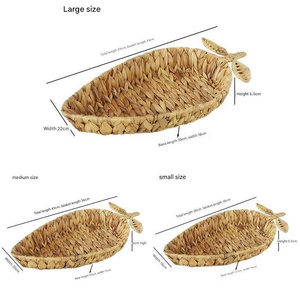 Custom Size Wholesale Natural Water Hyacinth <b>Tray</b> Leaf Shape Water Hyacinth Serving <b>Tray</b> Serving Classic Home Decor - Product Image 5