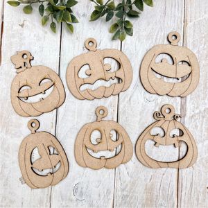 Adornos de Madera para Halloween con Forma de Calabaza - Piezas de Madera Cortadas con Láser para Manualidades, Decoración Festiva y del Hogar - Product Image 1