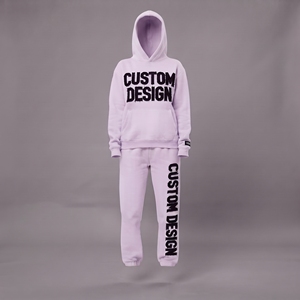 Conjuntos Deportivos Unisex Personalizados Ecológicos de Secado Rápido, 100% Algodón, 350 Gsm, Sudadera con Capucha y Pantalones de Felpa, Cierre con Cordón - Product Image 4