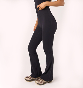 Women Flare Leggings High Waisted Four Way Stretch <b>Bootcut</b> <b>Yoga</b> <b>Pants</b> Workout Fitness Wear Elastic Waist Solid Color Customized - Product Image 1