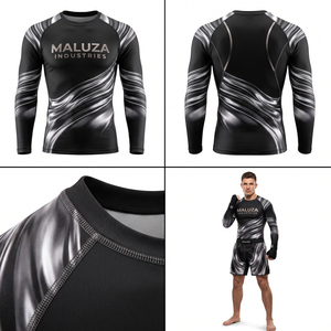 Premium Sublimation Print Grappling <b>Rash</b> Guard Flatlock Seam Long Sleeve Elastic Gym Compression Fight Training Jersey - Product Image 5