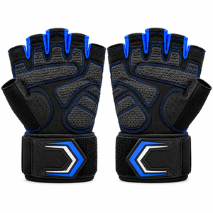 Gants de fitness personnalisés en gros, coupe-vent, respirants, pour musculation en extérieur, avec paume rembourrée et demi-doigts - Product Image 2