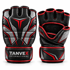 ถุงมือ MMA TANVEX INTERNATIONAL หนังแท้ ครึ่งนิ้ว ระบายอากาศได้ดี แบบสวม ปิดด้วยการรัด สำหรับฝึกซ้อม ศิลปะการต่อสู้ มวย - Product Image 3