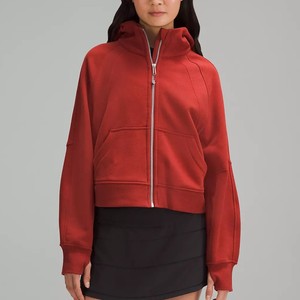 Sudadera con Capucha Roja, Cierre de Cremallera, Corte Holgado, Diseño con Letras, Ropa Casual de Invierno, Bolsillo Frontal, 100% Algodón, Material French Terry - Product Image 6