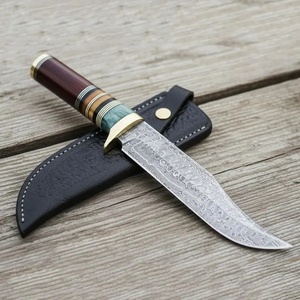 Cuchillo de caza y desollado de Damasco de primera calidad, proveedor mayorista con funda de cuero para pesca y actividades al aire libre, mercados de EE. UU. y Europa - Product Image 4