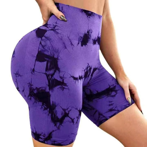 Shorts Deportivos Sin Costuras para Mujer, Diseño Tie Dye, Cintura Alta, Efecto Push-Up, Leggings de Yoga con Diseño de Camuflaje - Product Image 2
