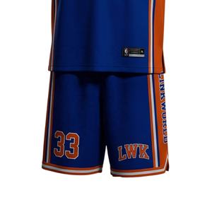 Maillot et short de basket-ball personnalisés en maille 100% polyester, imprimés par sublimation, antibactériens, séchage rapide, unisexe adulte - Product Image 6