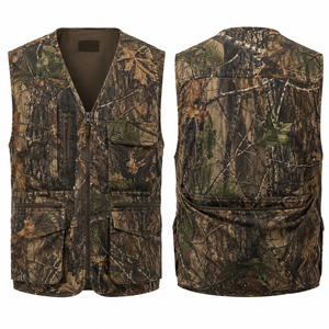 Gilet de chasse pour homme à imprimé camouflage, manches longues, respirant, en polyester softshell, décontracté, pour l'été et les activités de plein air - Product Image 1