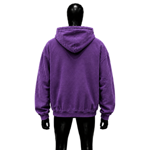 Breathable Purple Oversized <b>Men's</b> Hoodie Casual Fleece Solid Color Daily Wear Premium Fabric Brushed Fleece Soft Touch Thick Fab - Product Image 2